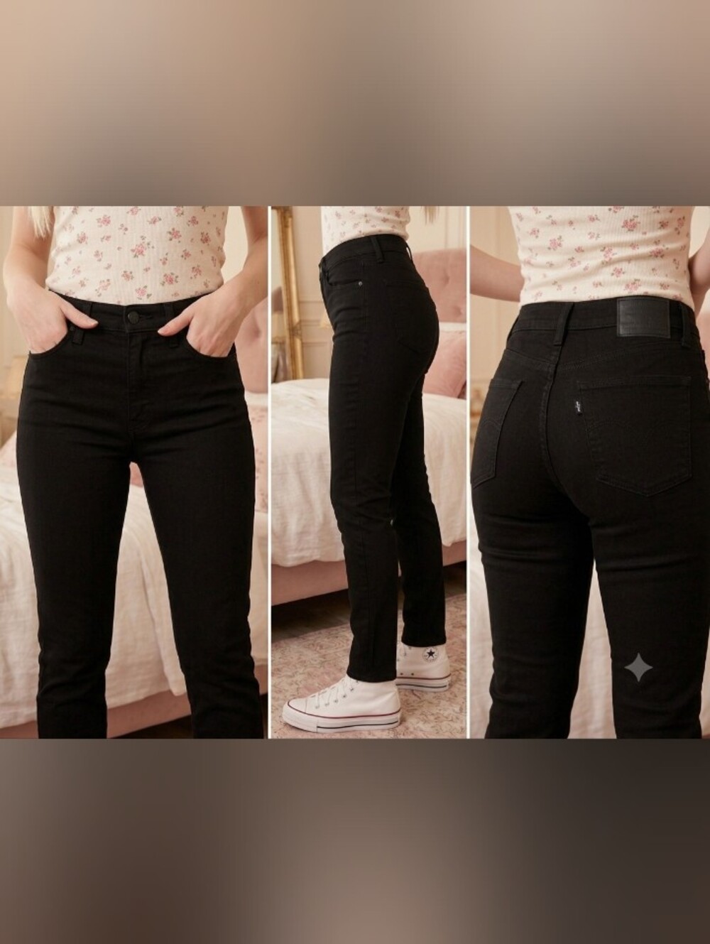 Levi's Mid-Rise Black Shaping Slim Jeans - Women